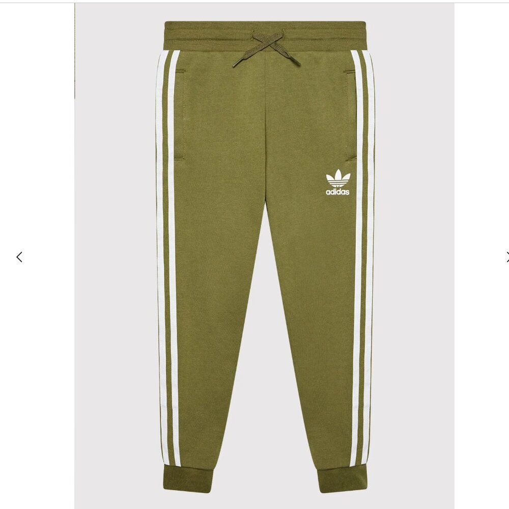 ADIDAS Boys 3-Stripes Jogging Pants Size L in Green